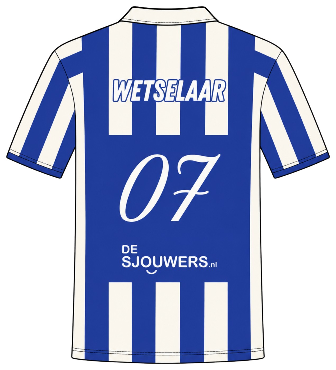 Custom jersey ontwerp, achteraanzicht