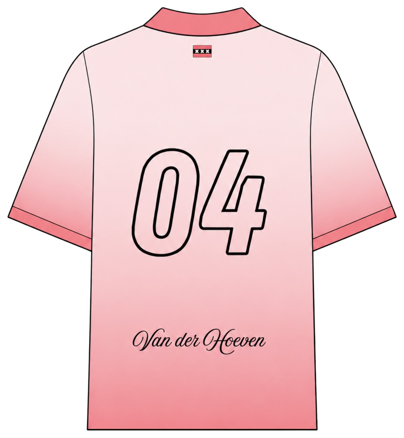 Custom jersey ontwerp, achteraanzicht