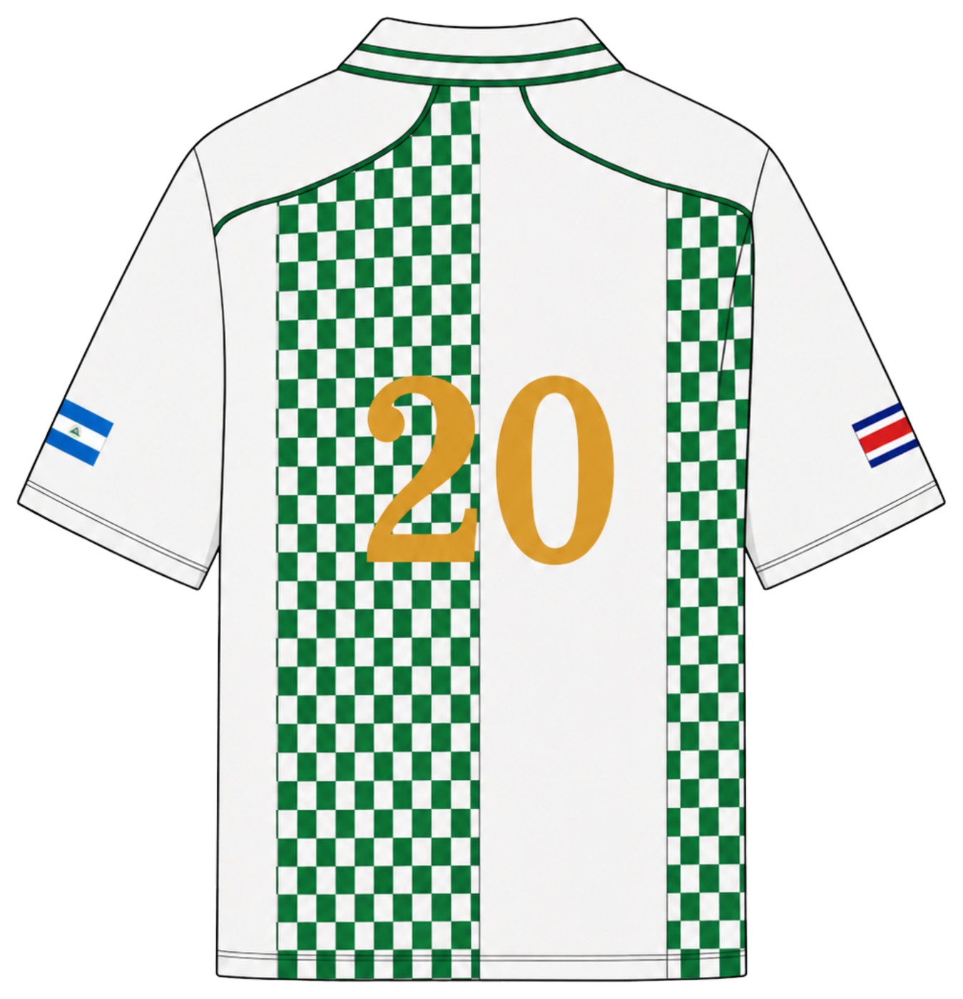 Custom jersey ontwerp, achteraanzicht